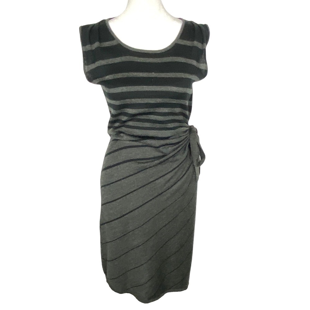 TAHARI Women Sweater Wool Blend Sleeveless Dress Sz S Black Career  9a-1
